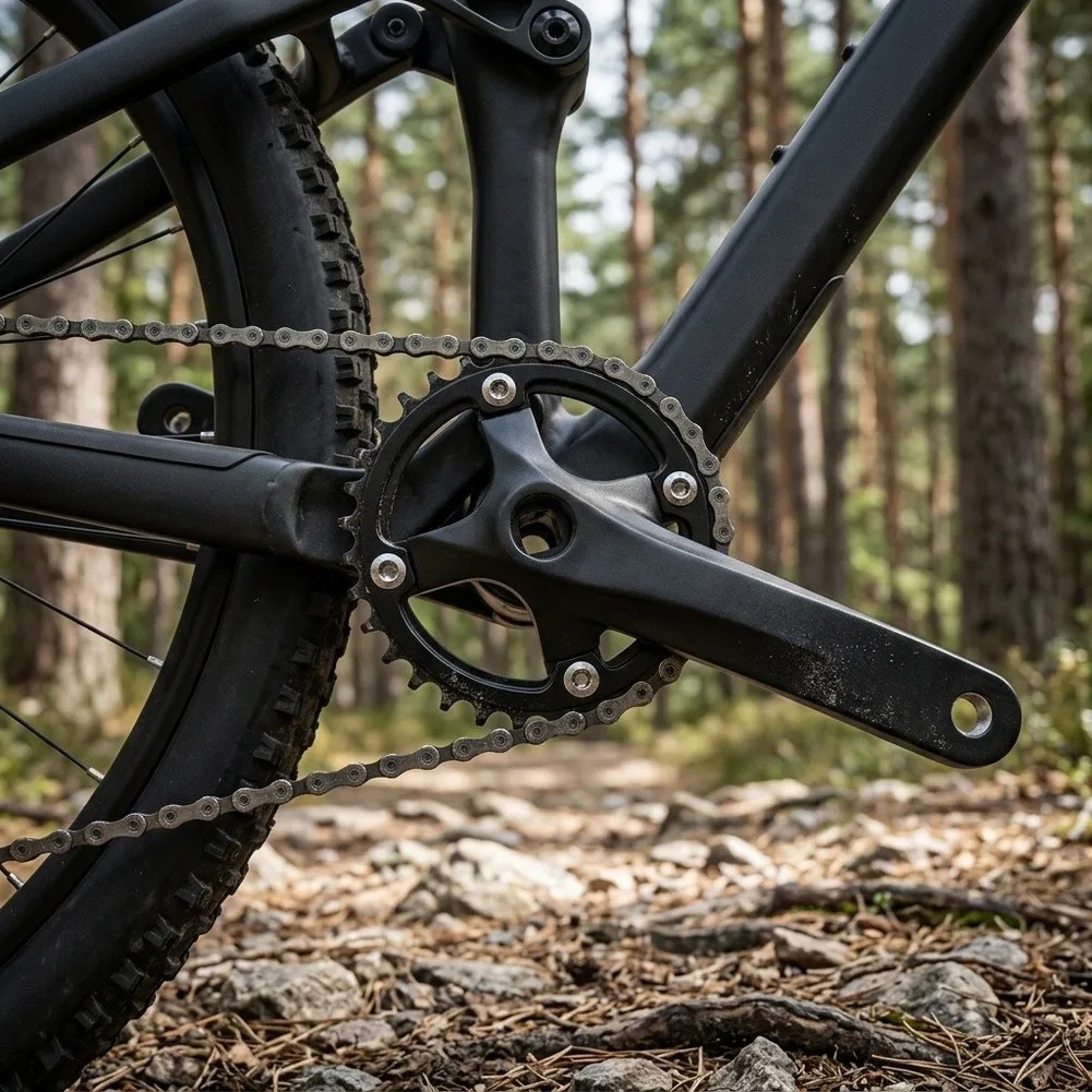 Performance-Oriented Aluminum Crankset for MTB Applications Featuring 104BCD Fitment and 32 34 36 38 40 Tooth Selection