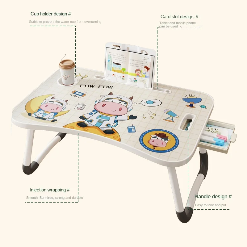 Cartoon foldable bed table computer desk, laptop desk, study table