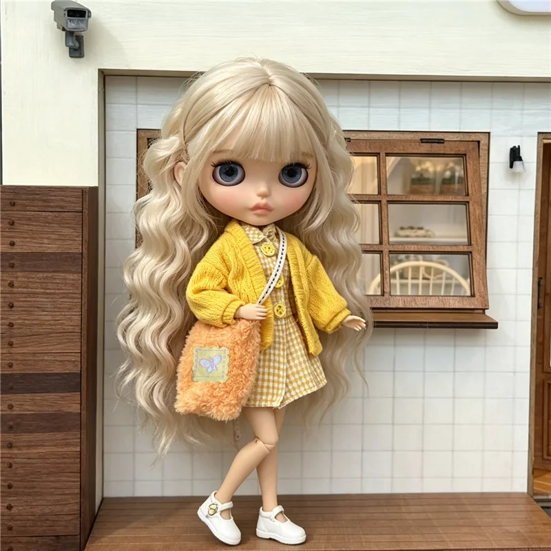 For Blythe Doll Outfit Clothes Retro Flower Dress Set Winter Coat Skirt Puppy Pants Clothing For OB24 OB22 Small 6/1 Doll ﻿Gift view 5