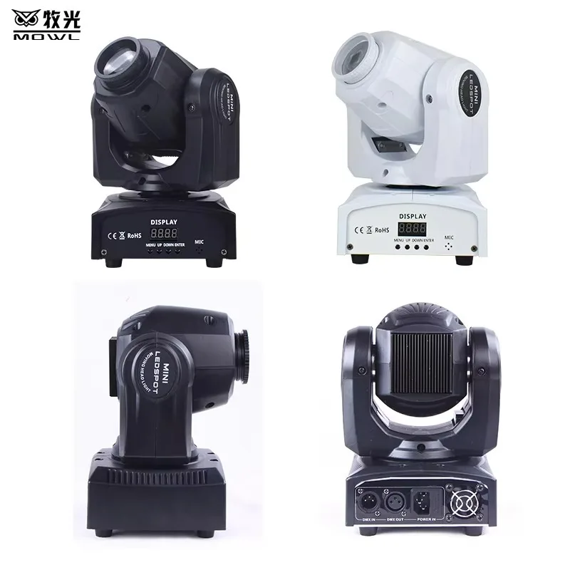 60W DMX512 Mini Gobo Spot LED Beam Moving Head Projection Light Compact Projector for Disco Club Party Stage Lighting