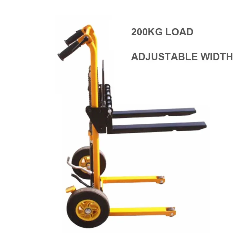 200kg load-bearing forklift, portable manual handling stacker, light and small household lift truck, hydraulic unloading