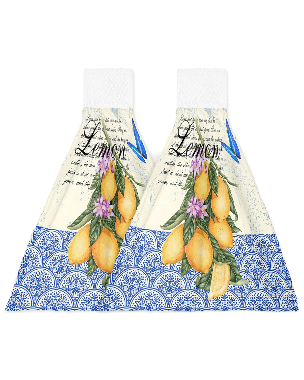 Moroccan Pattern Retro Butterfly Lemon Kitchen Hand Towel Strong absorbent Towel Washing Room Handkerchief Towel