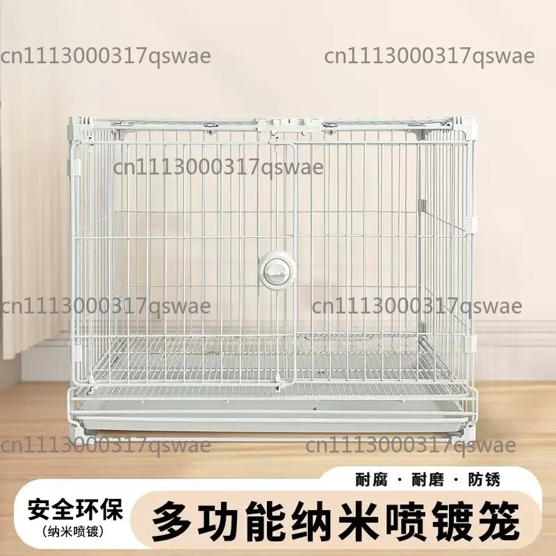 Metal Pet Cage For Small Medium Dogs Cats Rabbits Pet Shop Display Cage With Snap Fasteners & Removable Tray