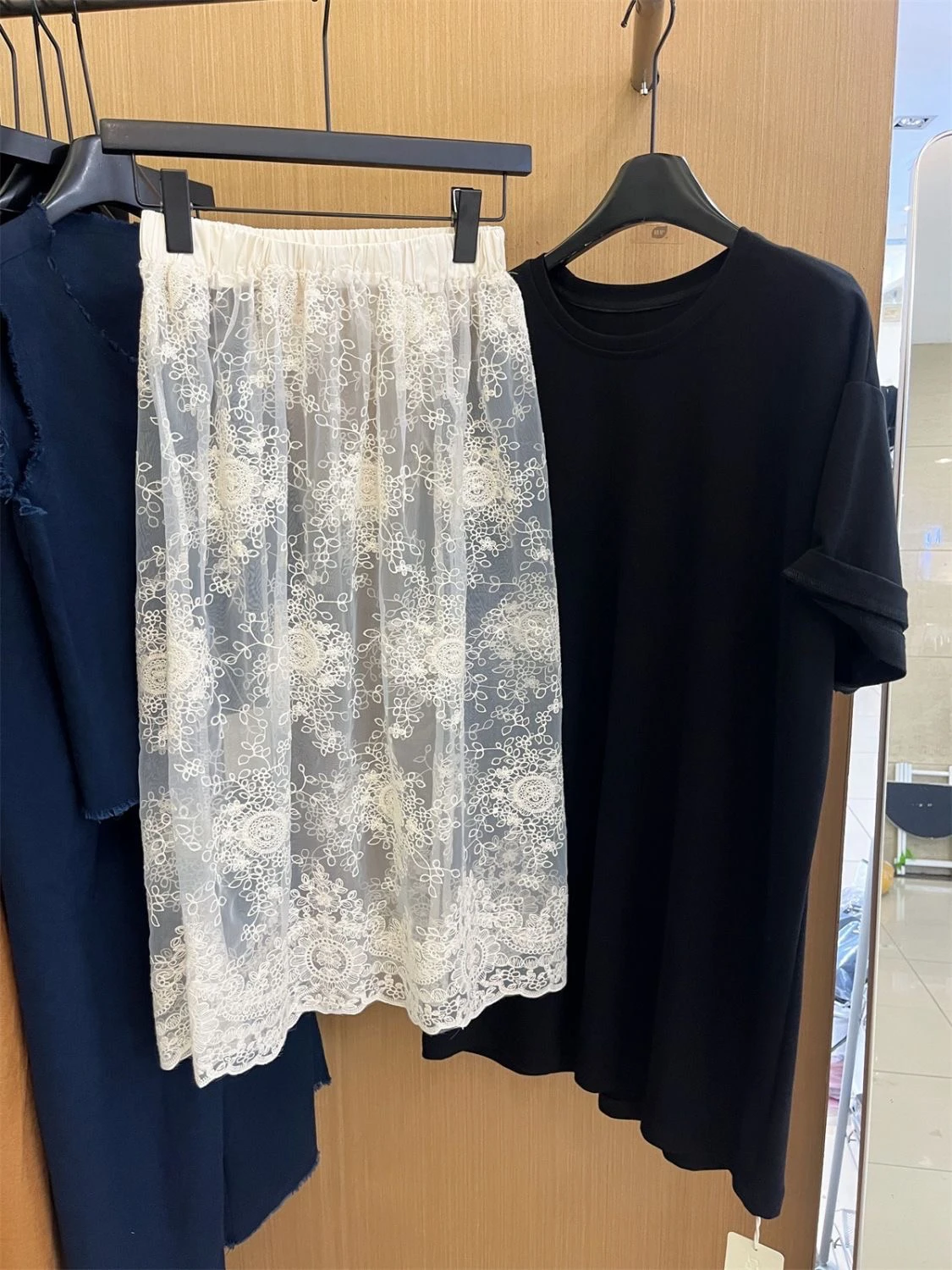 Korean Sle A-Line  Skirt High Waist Lace Design Sensation Summer 2025 New plus Size Slimming Skirts for Young Women