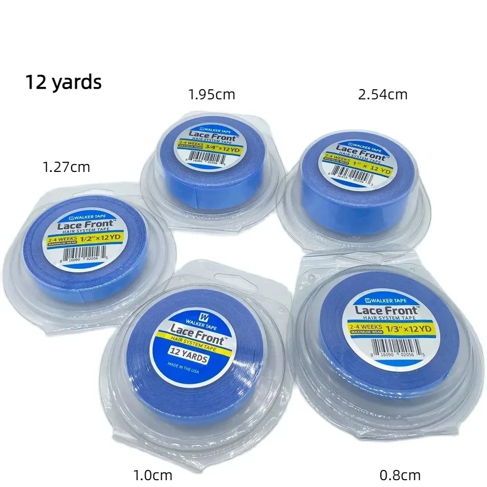 All with box 0.8/1.0/1.27cm Width 12 yards Blue Lace front Tape Double side tape lace front tape hair extension tape