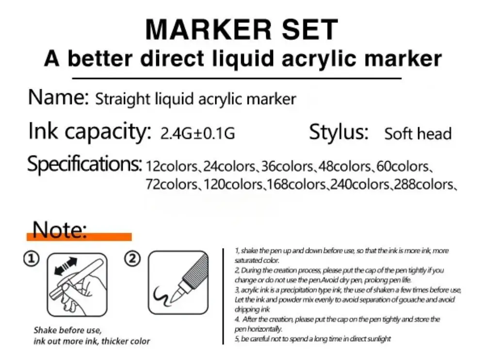 240 Farben Acrylfarbmarker Acryl-Marker-Set mit weicher Pinselspitze, Farbstifte für Holz, Stoff, Leinwand, Glas, Leinwand, Felsmalerei – Detail 9