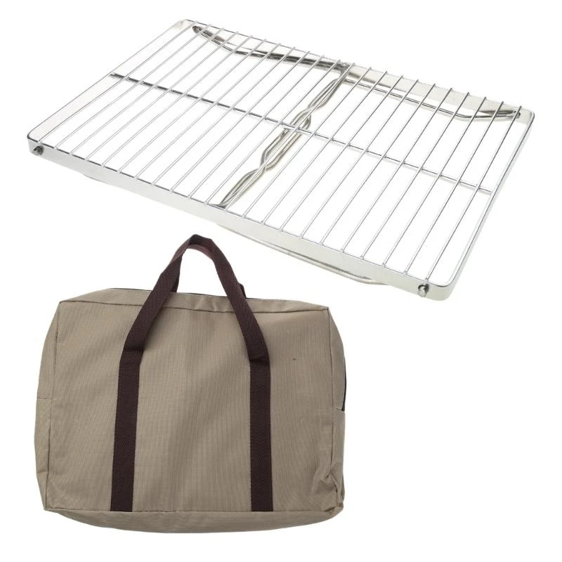 Stainless Steels Grilling Grate Table With Leg Camping Table Foldable Camping Table Outdoor Folding Table Barbecue Table X7JD