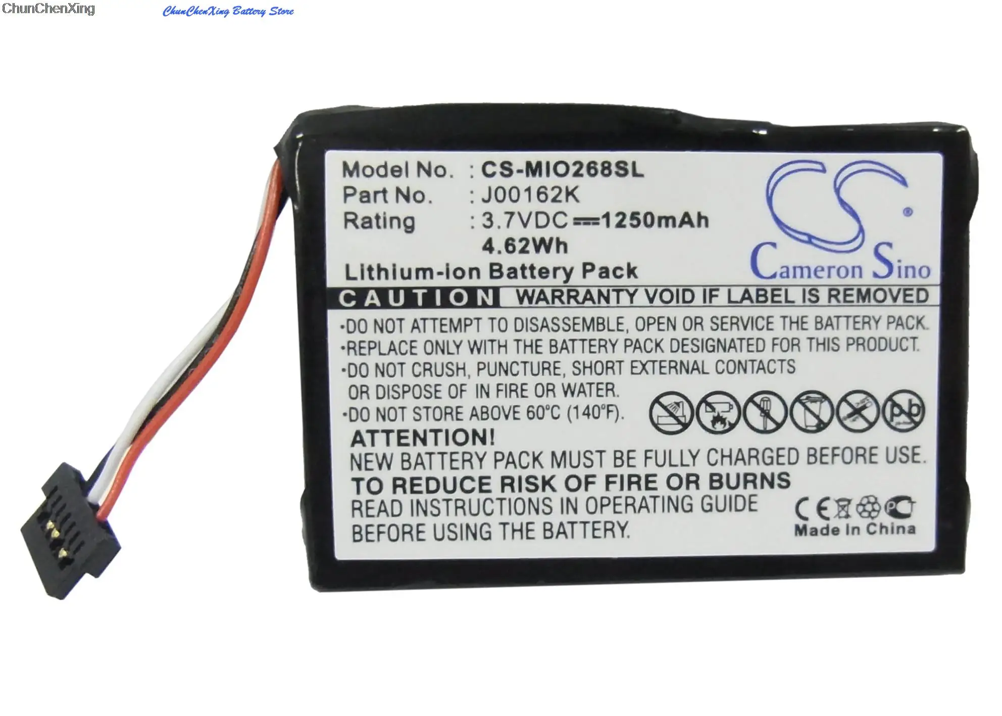 Cameron Sino 1250mAh Battery  for Mitac Mio 138, Mio 268, Mio 268 Plus, Mio 269, 269 Plus, C310, C310x, C510, C510e, C710