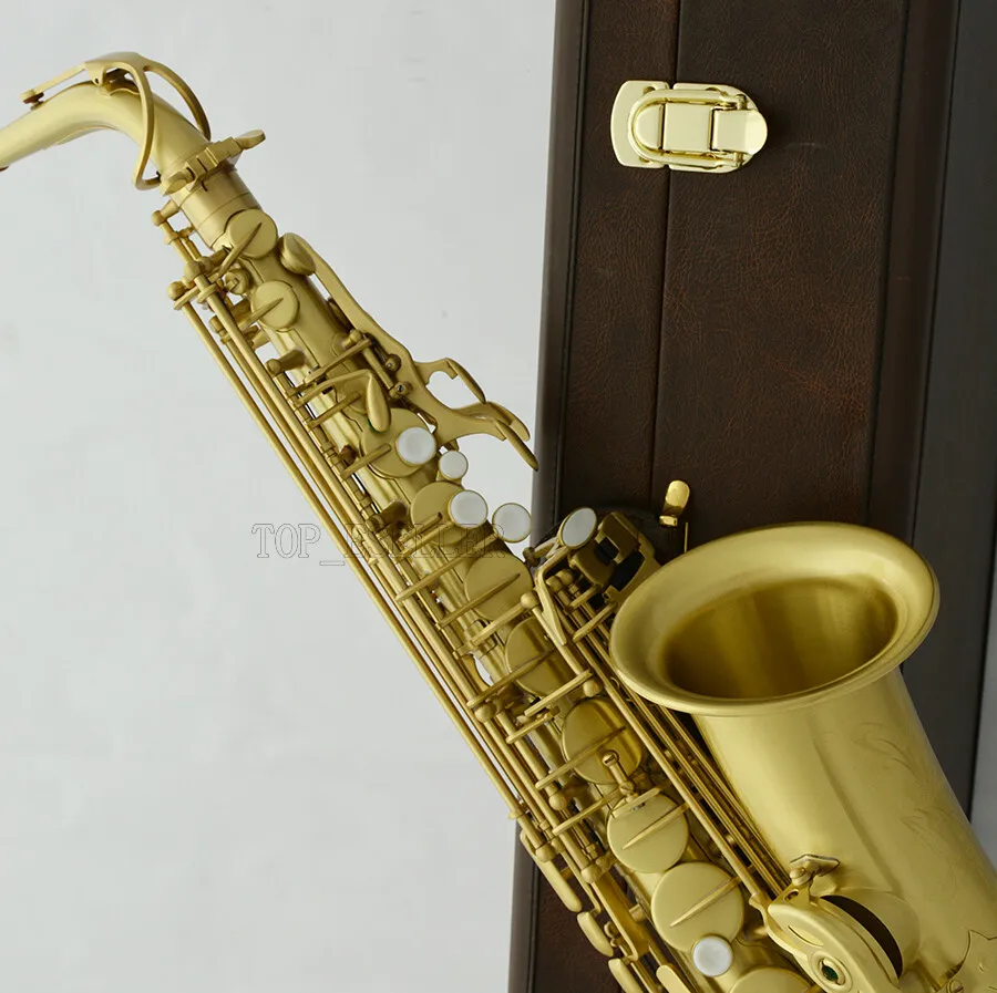 

Профессиональный 54, эталонный альт-саксофон, матовый желтый латунный кожаный чехол для саксофона 2025
