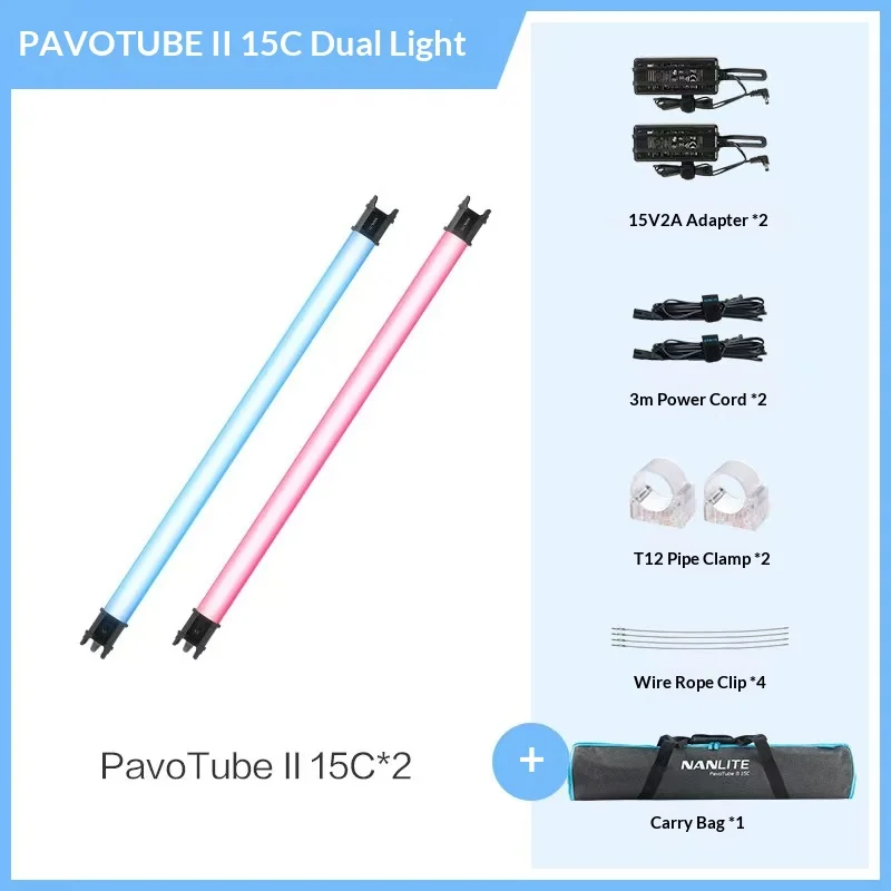 NANLITE Pavotube II 15C / 30C LED Tube Light PavoTube II 15X / 30X RGB Soft Light Stick Handheld Light pk Pavotube T8-7X