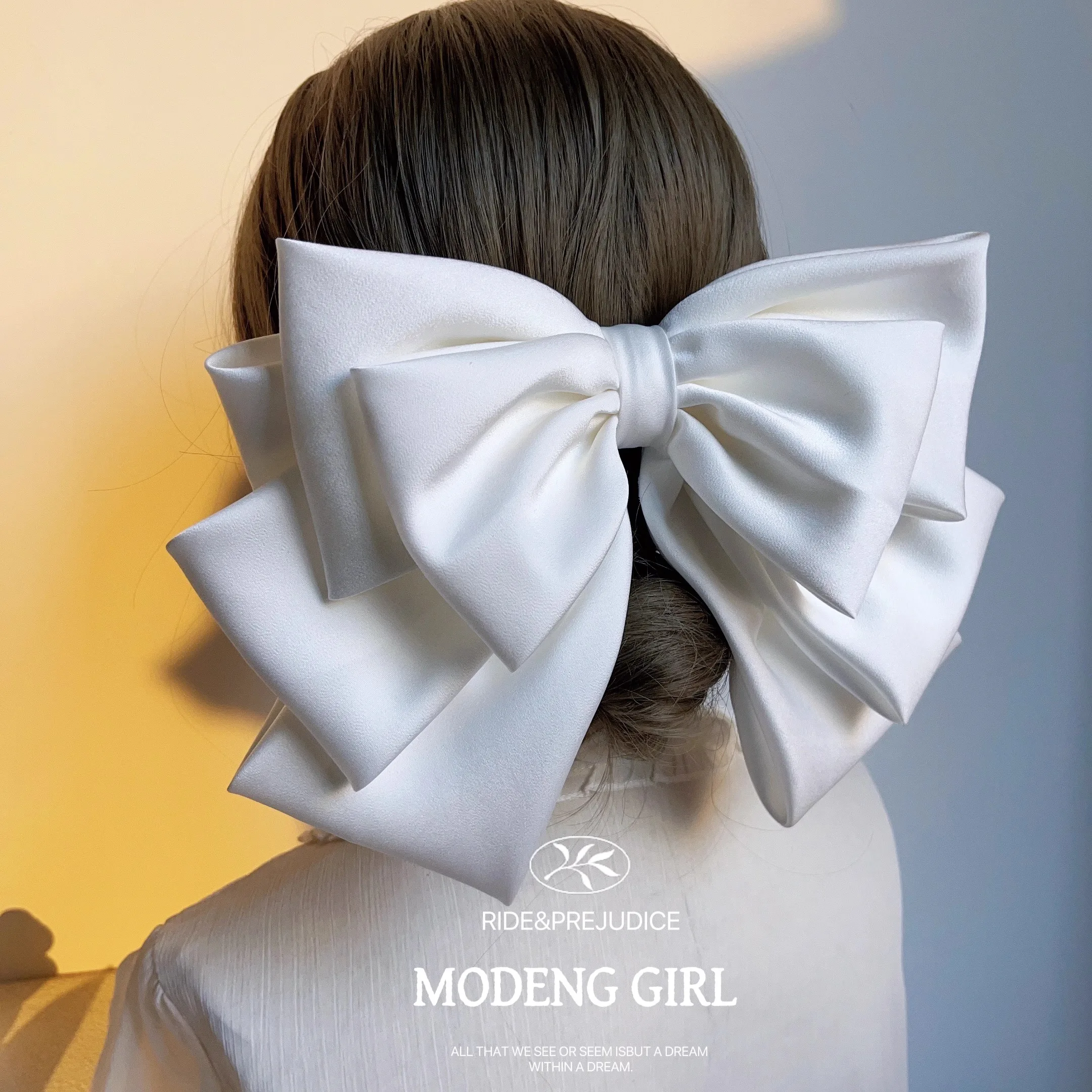 Oversize Five Layer Bowknot Hair Clip Spring Clamp Princess Feeling behind Head Hair Clip Fashionable Hair Accessories