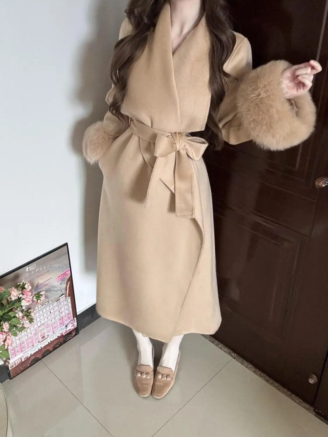 Inverno caldo Giappone moda solido giacca a vento da donna francese elegante ufficio signora dimagrante fiocco design manica lunga trench 2025