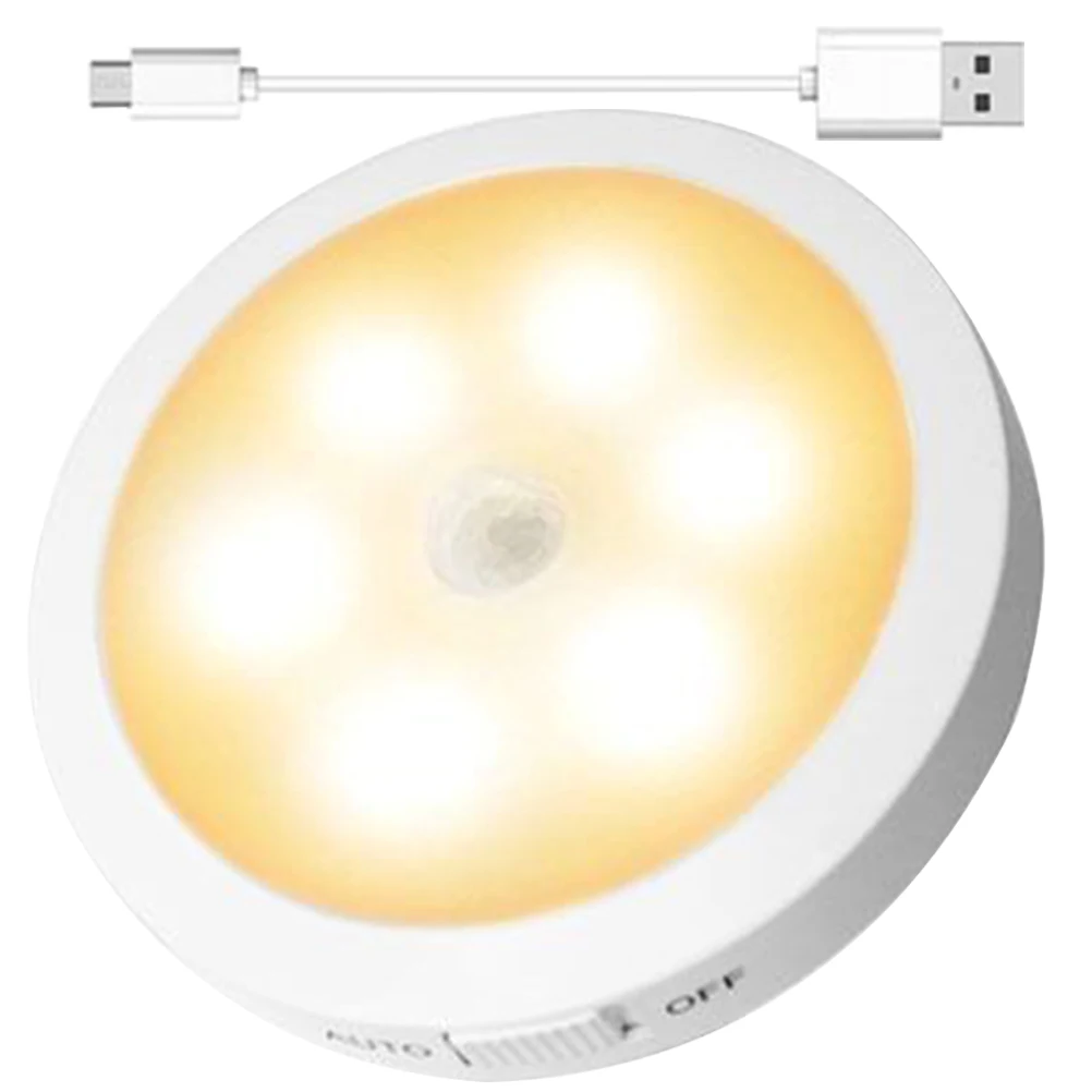 

Motion Sensor Night Light LED Closet Lamp Warm White Kids Bedroom hallway light operated nursing light usb small size
