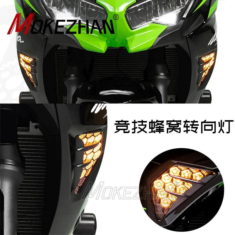 Front Turn Signals Light Turning Lamp For Kawasaki ZX-4RR ZX-4R ZX4RR ZX4R ZX6R ZX-6R Ninja 400 650 1000 Ninja400 Ninja650