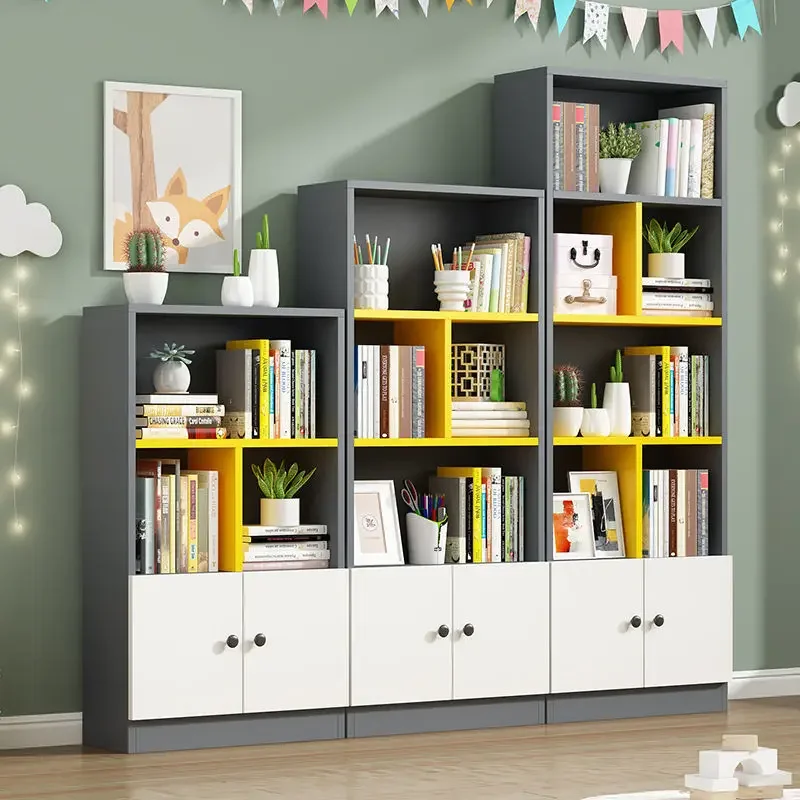 Bookcase Bookshelf Shelf Modern Simple Multi-layer Storage Student Office Color Matching Combination Cabinet Living Room