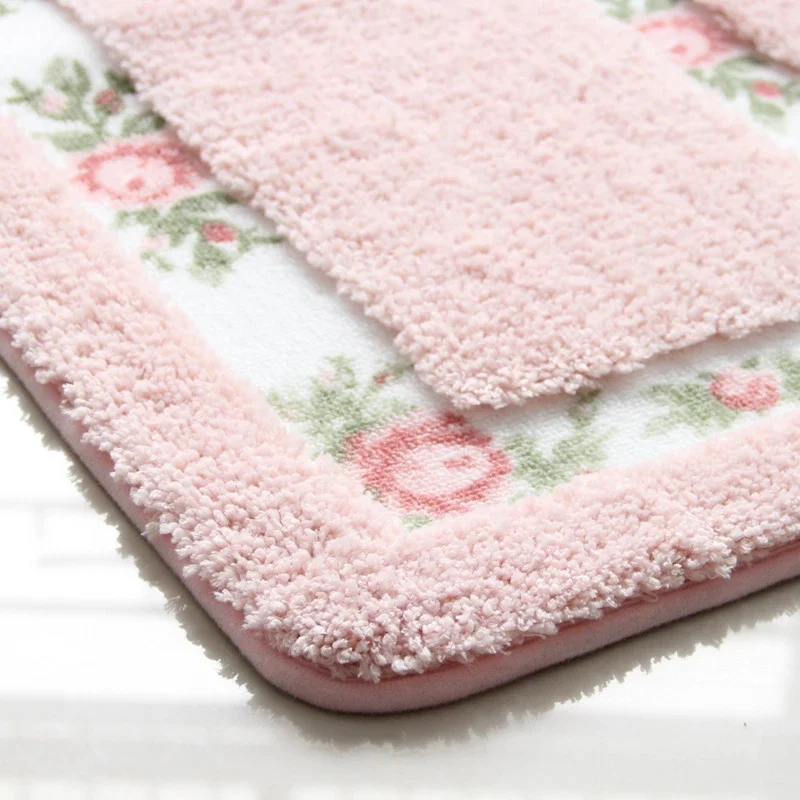 Ins Pastoral Style Bath Mat Bathroom Kitchen Multiple Sizes Carpets Set Anti-Slip Doormat Shower Room Toilet Rugs Floor Area Pad