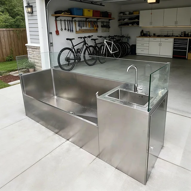 Bicycle Washing Station Outdoor Sink Stainless Steel Wash Basin