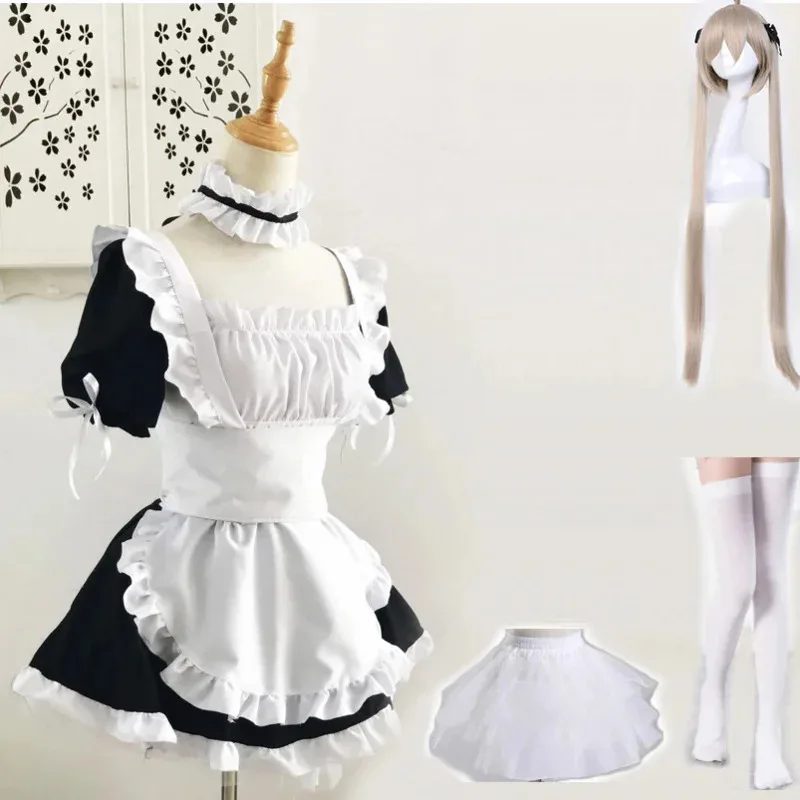 AA wat Anime Yosuga no Kasugano Sora traje de sirvienta disfraces Cosplay mujeres Sexy delantal vestido Meidofuku Lolita2025 nuevo