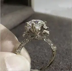 Platinum PT950 snowflake magician moissanite diamond ring female luxury atmosphere group set models show diamond ring