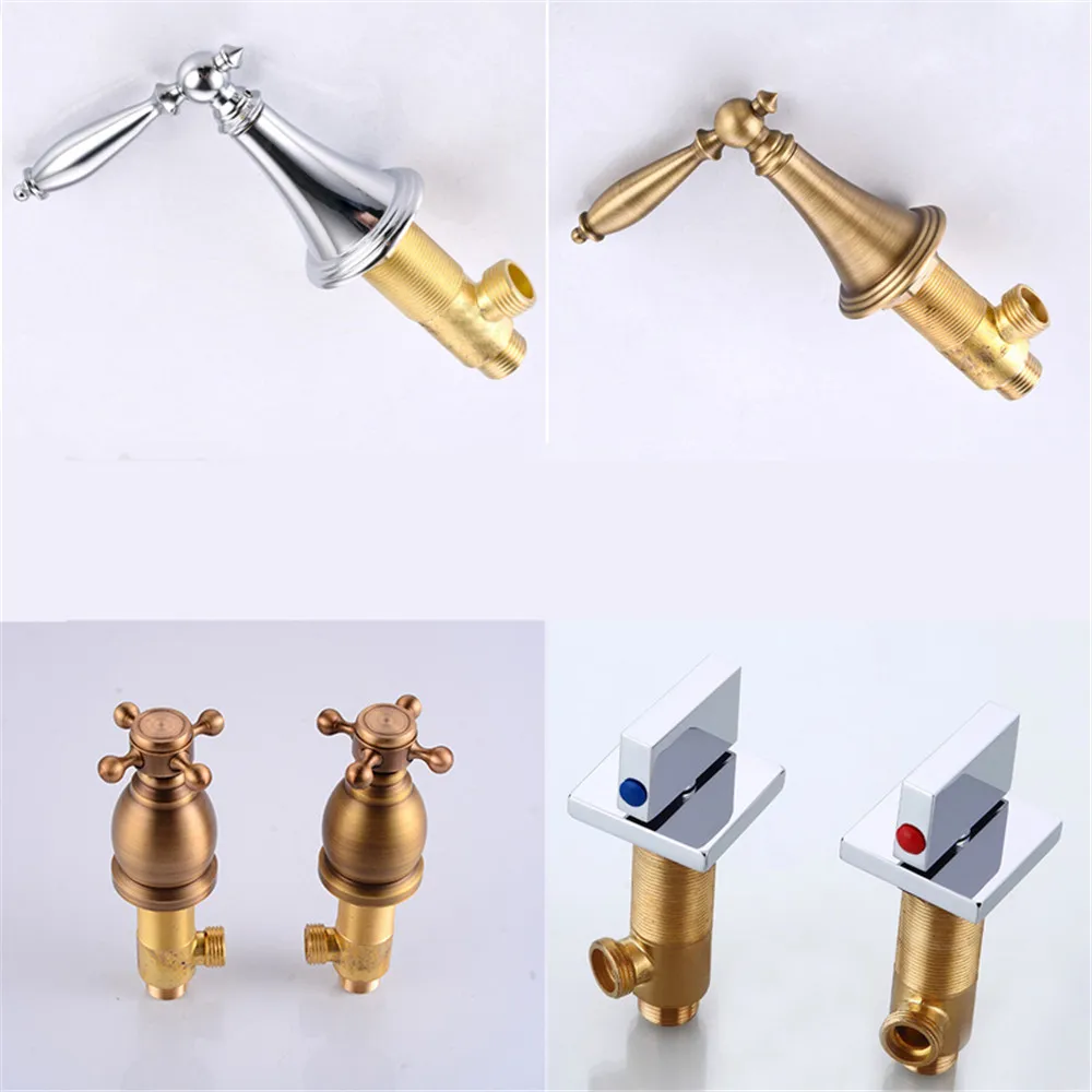 

Медный шкаф для ванной комнаты в европейском стиле, смеситель с тремя отверстиями, клапан для горячей и холодной воды, трехсекционный разделенный переключатель, аксессуары для ванны