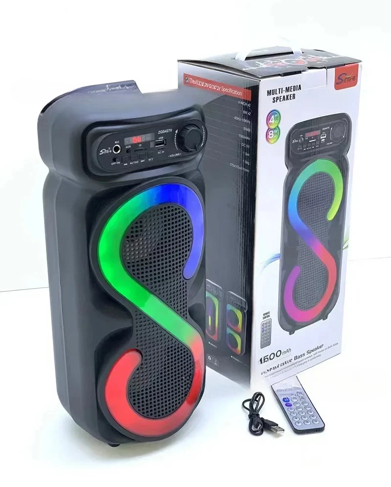 

#for Bluetooth Speaker Home Karaoke with Microphone Portable Outdoor Soundbar 360Stereo Surround Sound Colume TWS/FM/USB/AUX