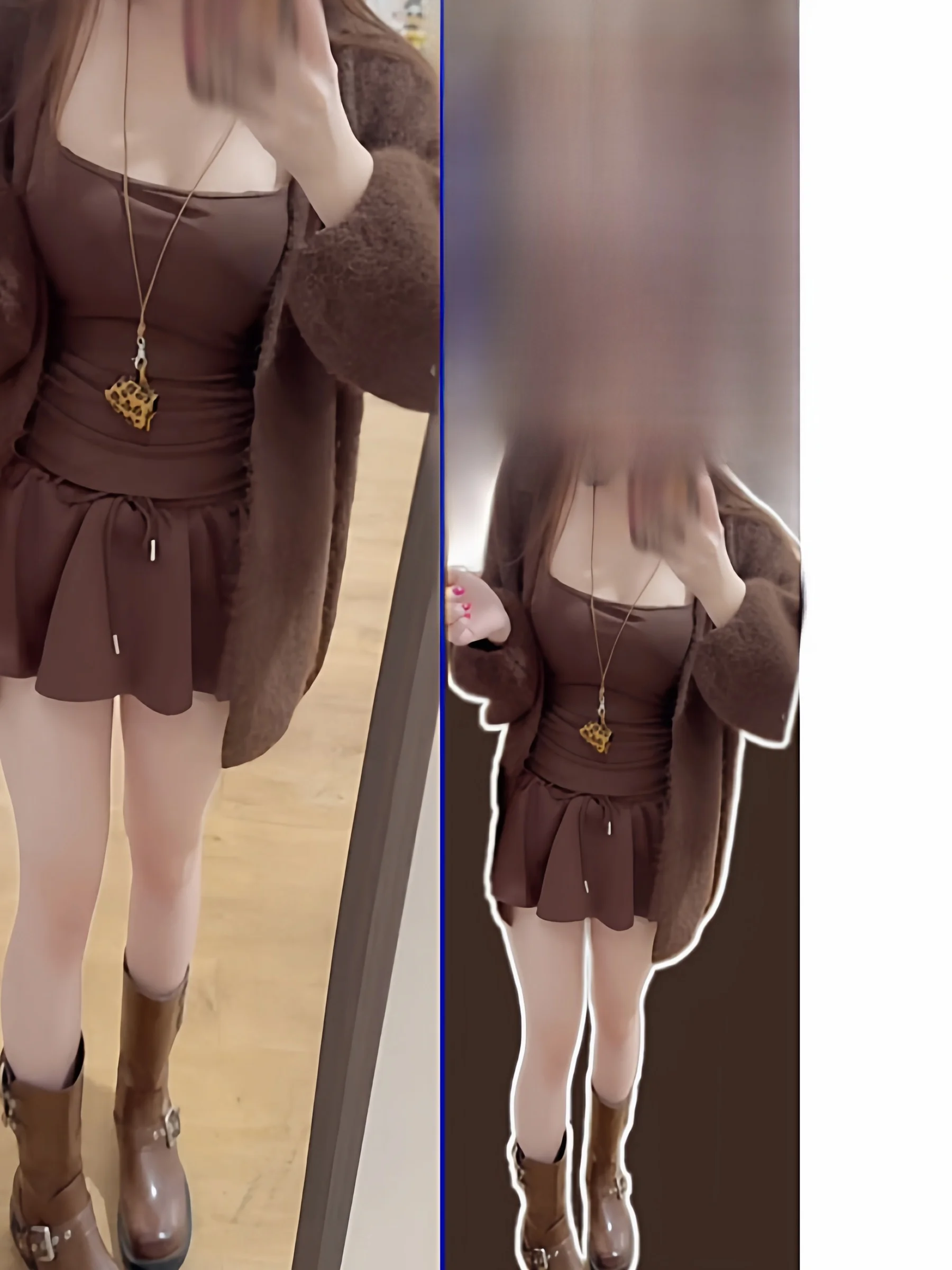 

Retro Slim Fit Tank Top ort Knitted Skirt plus Size Conceal Meat Large Size Tee Piece Set for plus Size Women Spring New ...