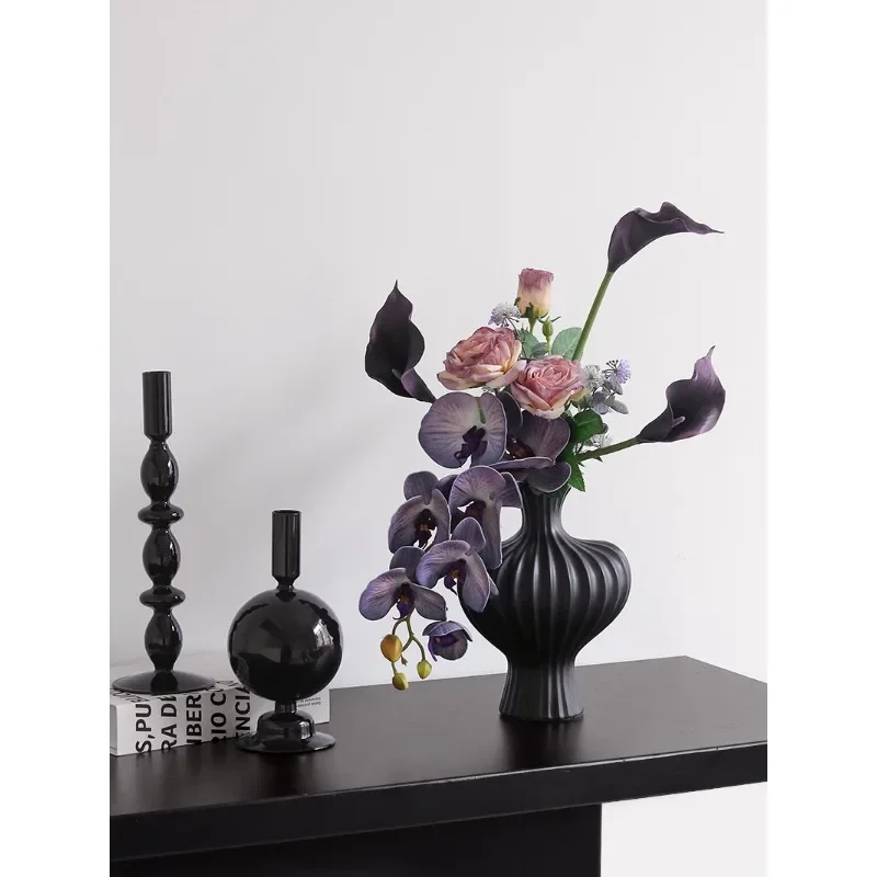 French light luxury high-end simulated bouquet decoration, living room entrance dining table, false flower decoration ornament