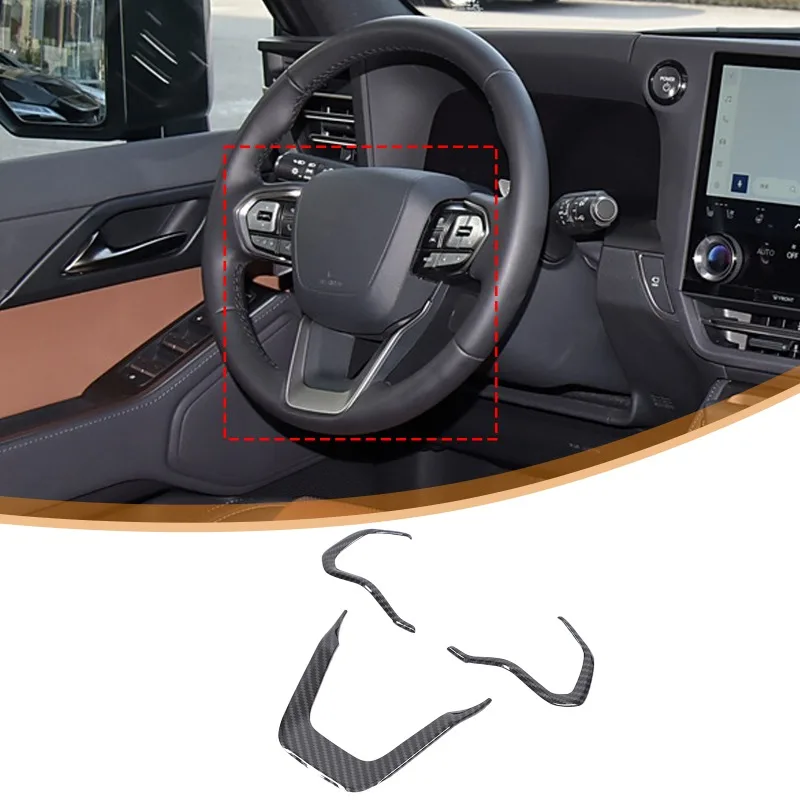 

ABS Carbon Fiber Steering Wheel Trim Steering Wheel Button Frame for 2024+ Lexus GX Car Accessories