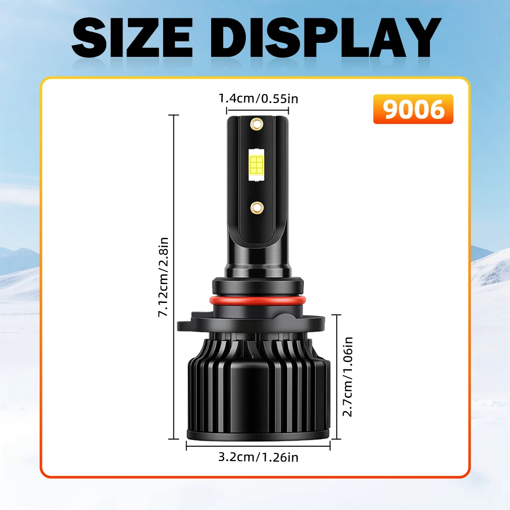 9006/HB4 LED Car Headlights 28000LM 150W Super Bright 6000K White Turbo Fan Headlamps With Internal Drive