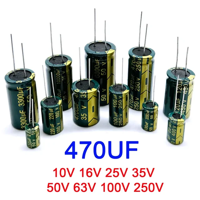470UF 10V 16V 25V 35V 50V 63V 100V 250V Kondensator aluminiowy wysokiej częstotliwości o niskim ESR 20% Elektrolityczny wysokiej częstotliwości