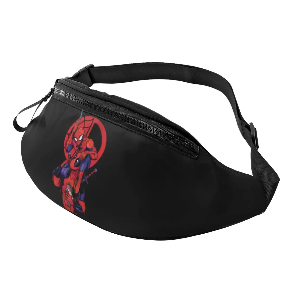 Custom Deadpool And Spiderman Fanny Pack Men Women Crossbody Waist Bag for Travel Cycling Phone Money Pouch