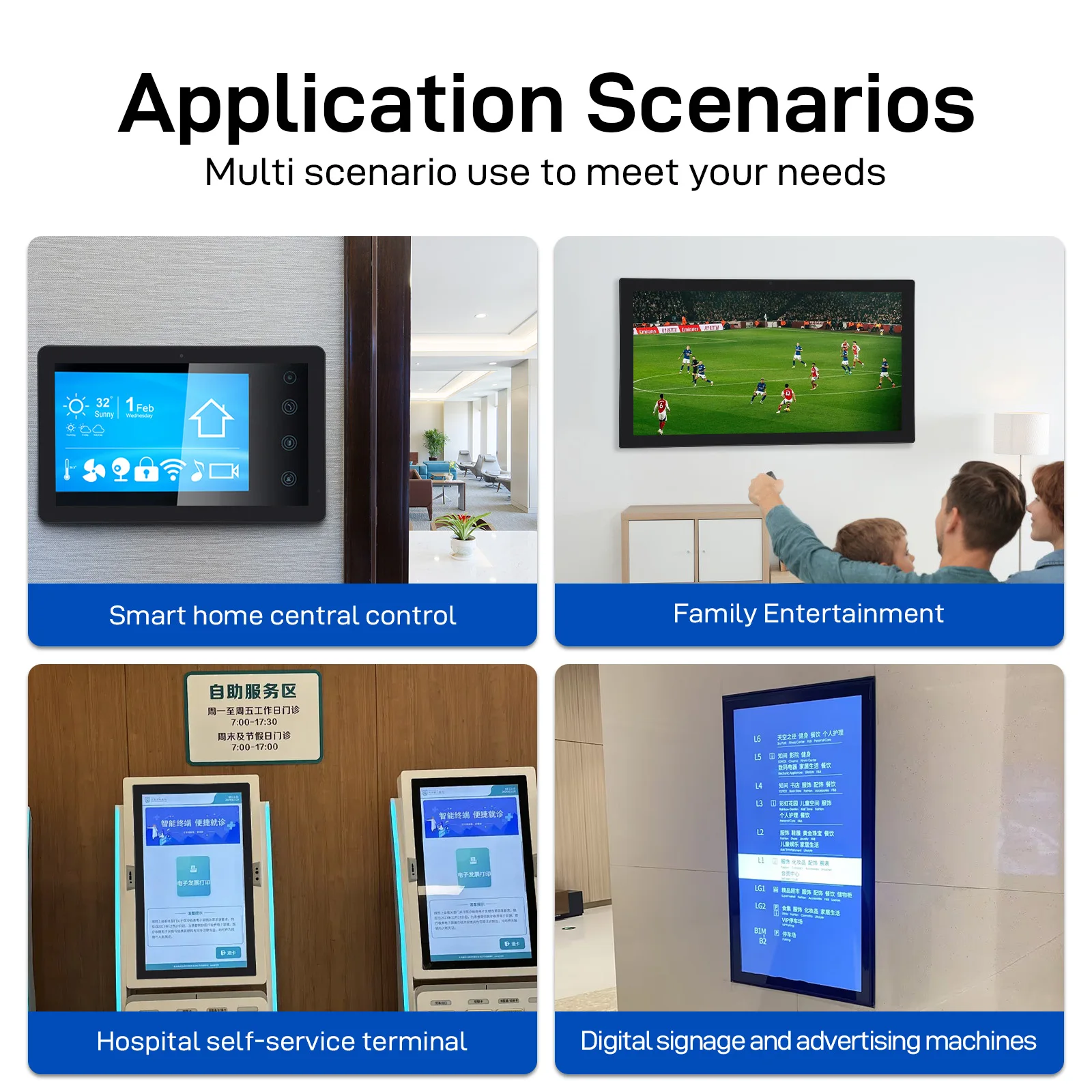 Wall Mount 10.1 Inch HDMI Android Tablet Capacitive Touch Screen POE WIFI Monitor Kitchen KDS HD Adverting Display