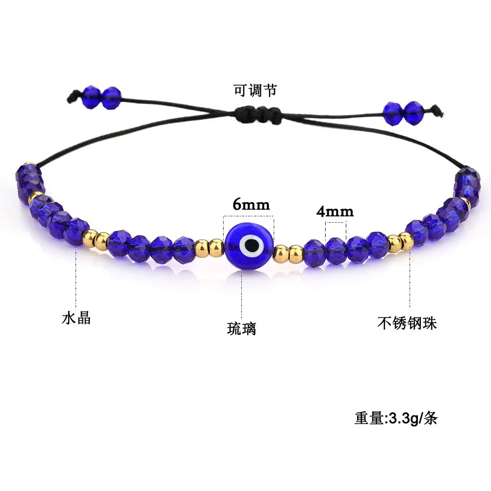 9 Color Styles Handmade Braided Turkish Lucky Evil Eye Beads Bracelets For Women Blue Eyes Adjustable Female Lucky Jewelry