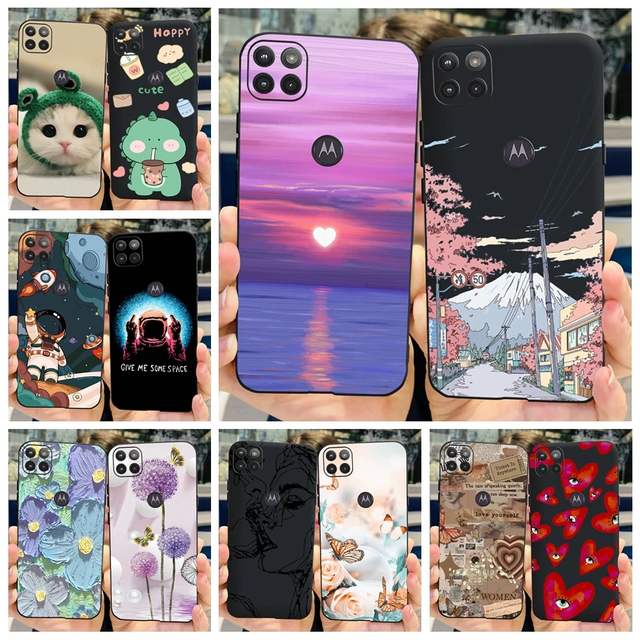 Para Motorola Moto G 5G funda de teléfono pintada de lujo Fundas de silicona suave TPU para Motorola Moto G 5G Plus MotoG bolsas de cubierta trasera