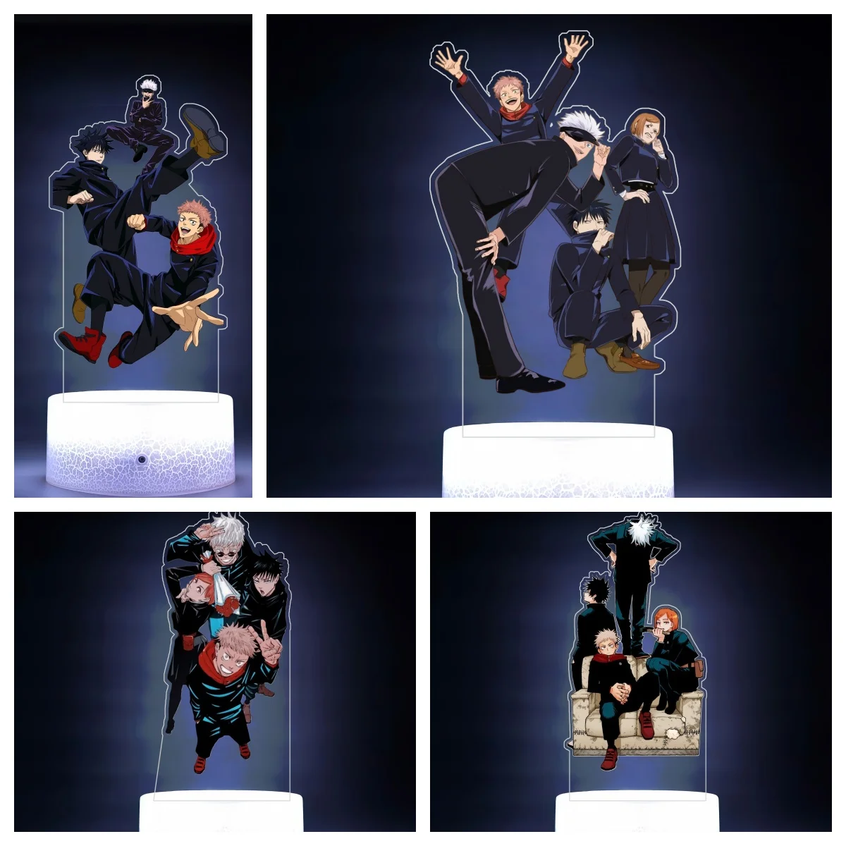 

Акриловый ночник с аниме-персонажами для спальни: Сатору Годжо, Юдзи Итадори (JJK) – Атмосферный декор и креативный подарок