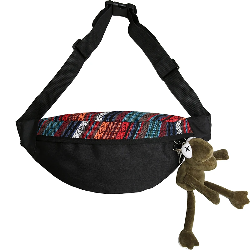 casual-canvas-crossbody-bag-men's-women's-waist-bag-dumpling-shape-leisure-single-shoulder-bag-ethnic-style-trendy-student-bag