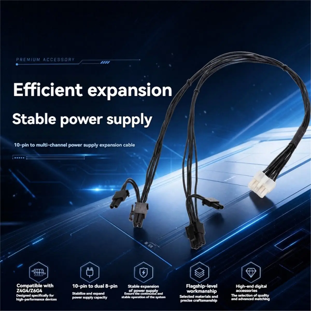HOUSEHOLD*GOOD 10Pin to Dual 8PIN (6+2 Pin) PCIe Graphics Card Power Supply Cable GPU Power Cable for Z4 G4 Z6 G4 Workstation