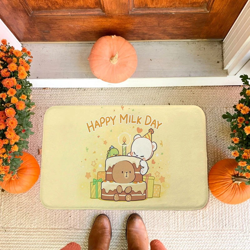 Carpet Entrance of House F-Milkmochas Bear Porch Foot Mat Non-slip Entrance Door Doormat Slip-resistant Hallway Bedroom Rug