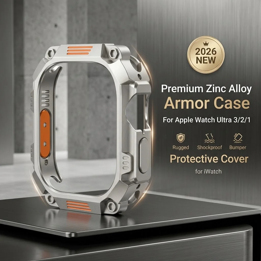 2026 NEW Premium Zinc Alloy Armor Case For Apple Watch Ultra 3/2/1 Rugged Shockproof Bumper Protective Cover for iWatch