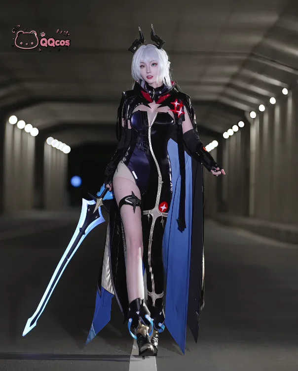 Game Zenless Zone Zero Eldreda Sunbringer Cosplay Costume ZZZ Eldreda Cos Outfit Full Set Black and red accessory jumpsuit QQcos