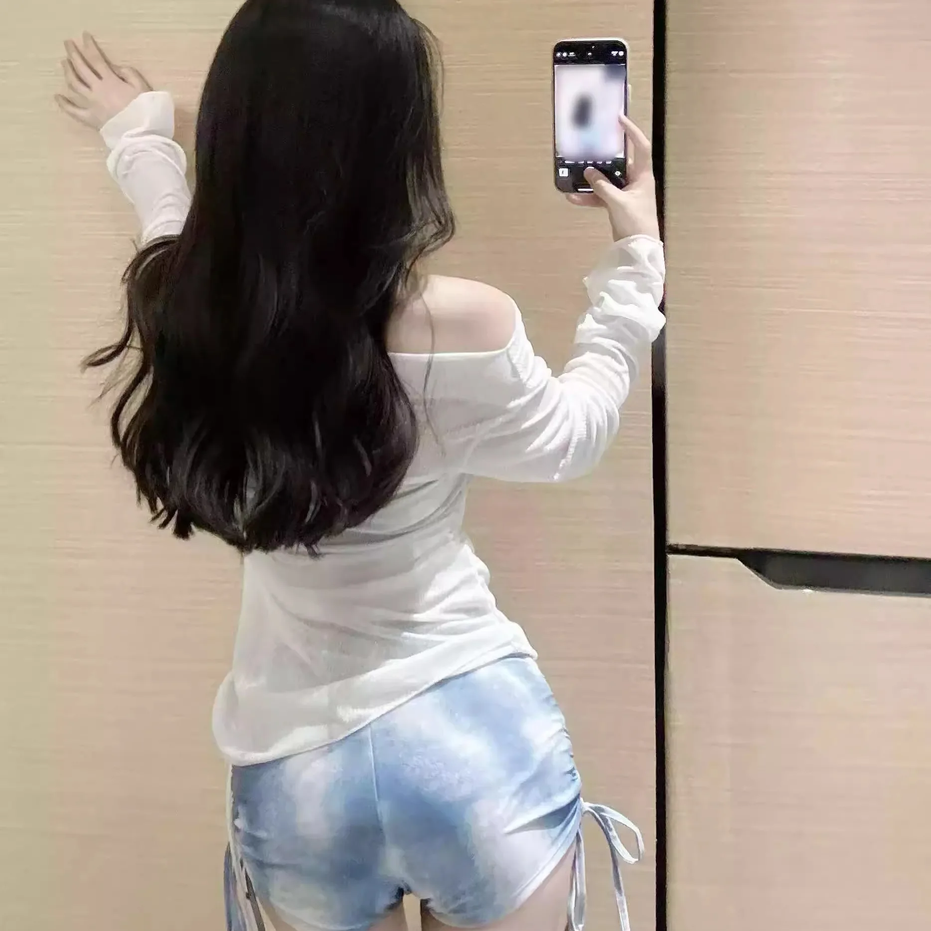 Copricostumi sexy 3 pezzi mini bikini con pantaloni corti tie dye donna costume da bagno primavera calda di alta qualità costume da bagno dal design separato