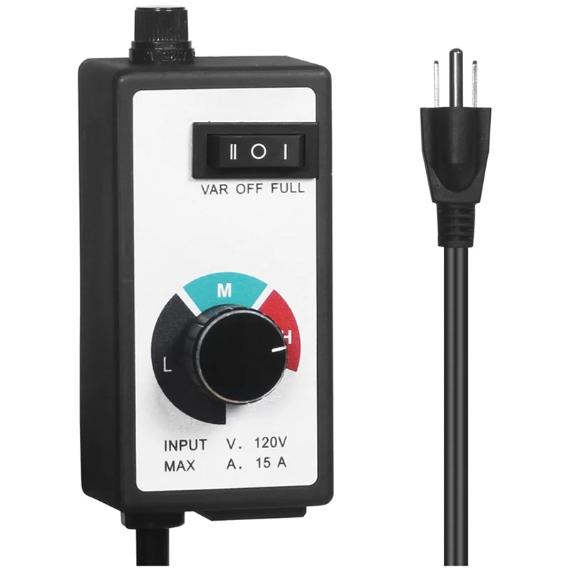 Fan Speed Controller Speed Controller ABS 120V 15Amp Speed Adjuster For Exhaust Fan And Inline Duct Fan US Plug