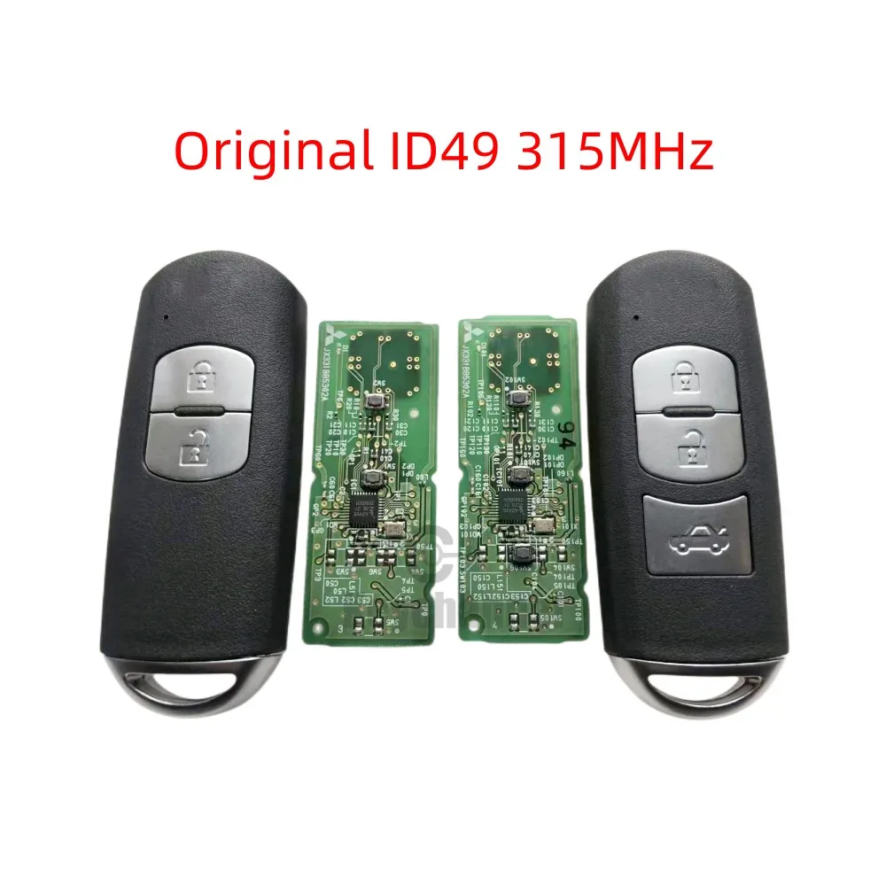 

2/3 Button Smart Car Key ID49 315MHz Keyless Remote Fob With Original PCB for Mazda 2 FCCID WAZSKE12D01 662F-SKE13D01 Mitsubishi