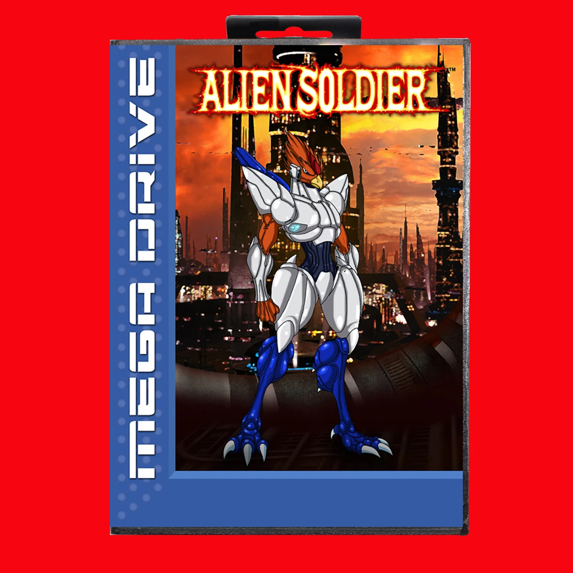 Alien Soldier MD Game Card with EUR Box for 16 Bit Sega Megadrive Genesis system