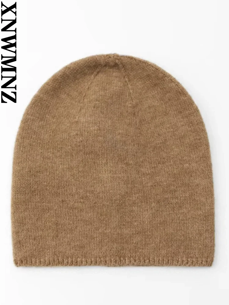 Xnwmnz 2023 moda feminina malha gorro chapéu feminino retro casual versátil quente chapéu