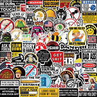 100PCS Funny Hard Hat Stickers DIY for Tool Box Helmet Sticker Car Motorcycle Bike Waterproof Cool Decals