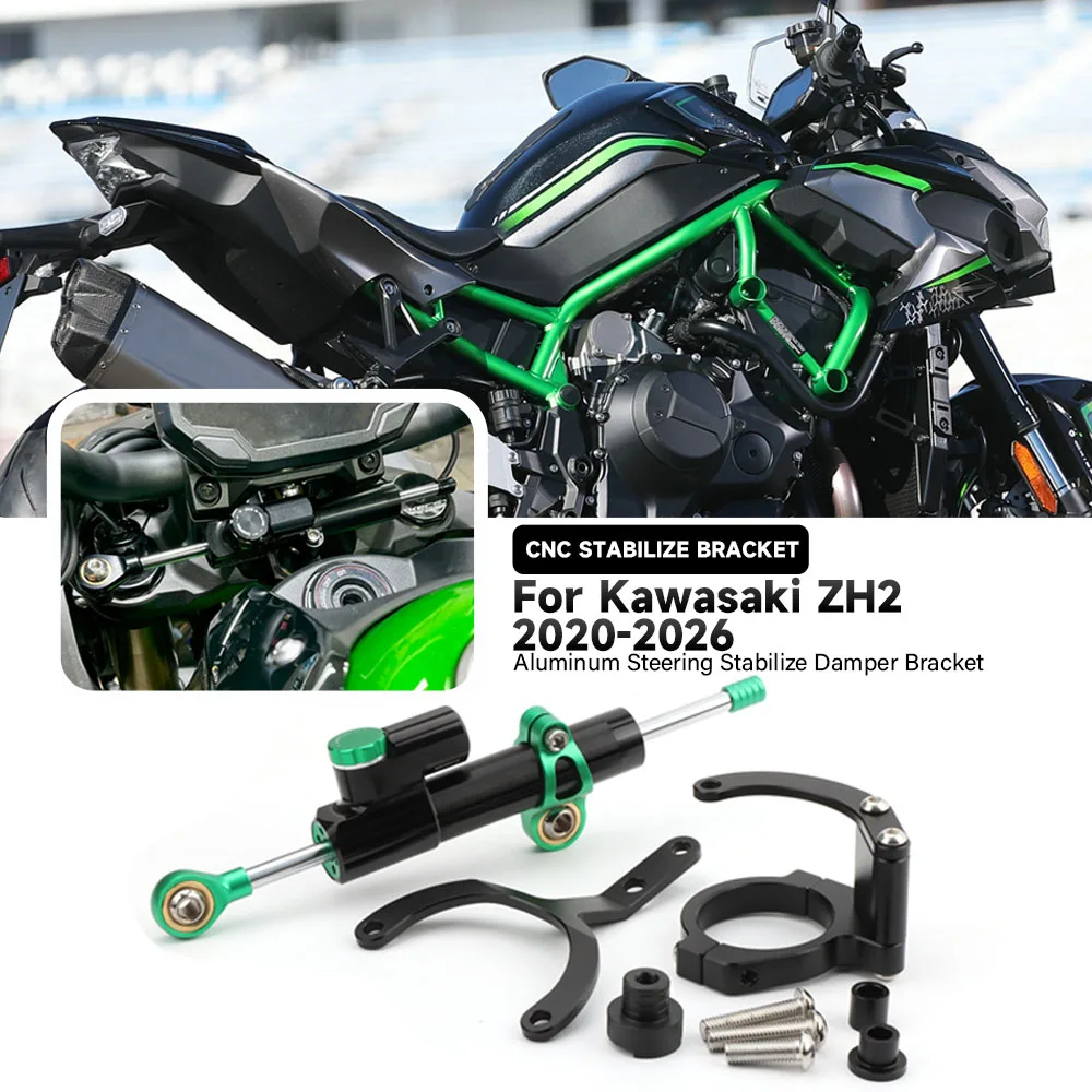 Für Kawasaki ZH2 Z H2 2020 2021 2022 2023 2024 2025 2026 Motorrad CNC Lenkungsdämpfer Halterung Dämpfer Montage-Kit Zubehör