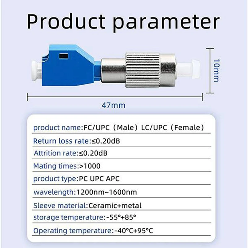 光ファイバおよび視覚障害ロケーターアダプター,シングルモード接続アダプター9/125um fc,オスからlc,4個