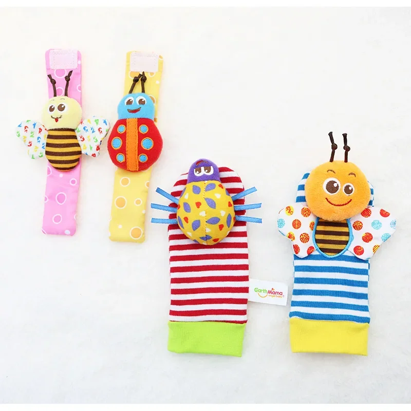 

Baby Soothing Chime Cartoon Animal Wrist Chime Socks Plush Toy Puzzle Early Education Bell Toy Toddler Toys Accessoires