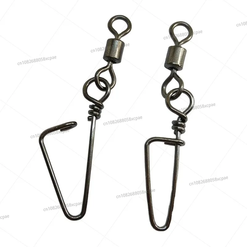 500 Pcs  Stainless Rolling Swivel with Coastlock Snap Bass Fishing Connector Carp Fishing Tackle